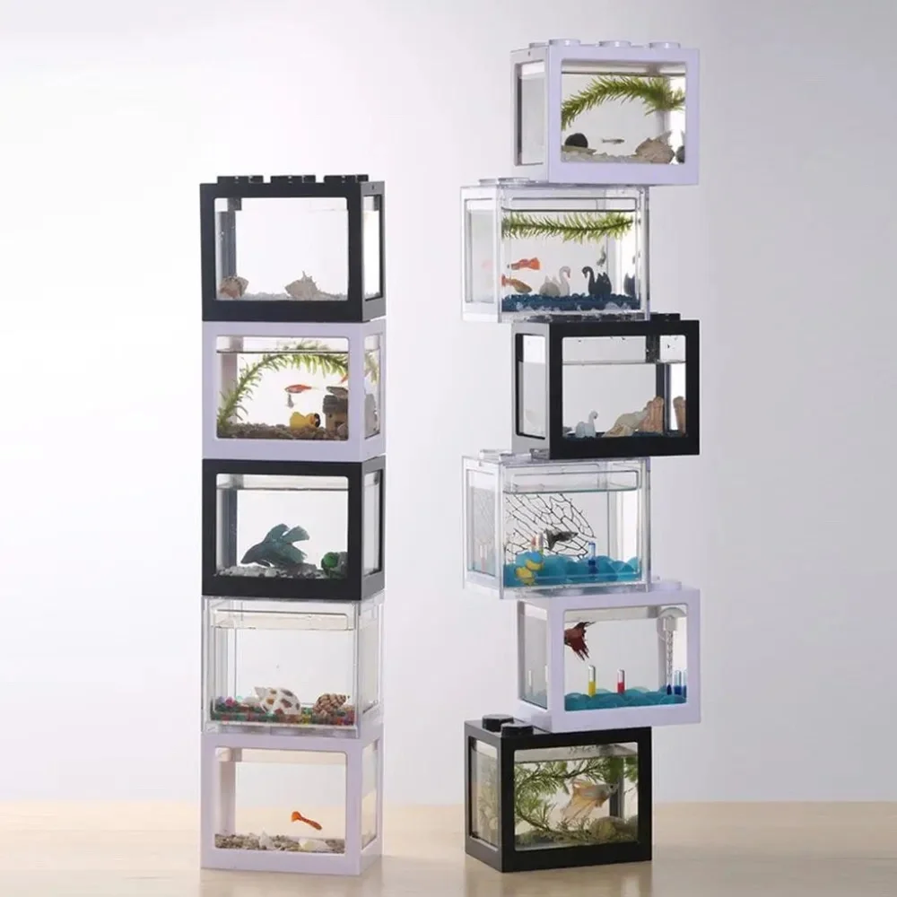 Aquarium Fish Bowl Ultra White Building Blocks Fish Tank